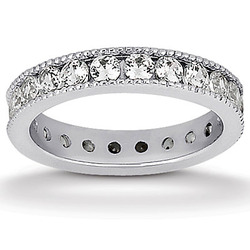 1.10 ct. Channel Set with Milgrain Edge Diamond Eternity Wedding Band thumbnail 1