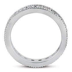 1.10 ct. Channel Set with Milgrain Edge Diamond Eternity Wedding Band thumbnail 2