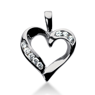 0.40ct Diamond Heart Shape Pendant - view 1 of 2