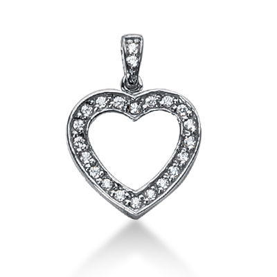 0.42ct Diamond Heart Shape Pendant - view 1