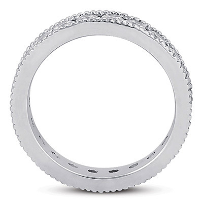 1.30 ct. Channel Set with Milgrain Edge Diamond Eternity Wedding Band - view 2