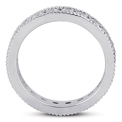 1.30 ct. Channel Set with Milgrain Edge Diamond Eternity Wedding Band thumbnail 2