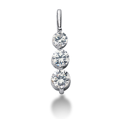 1.05ct Three Stone Diamond Journey Pendant - view 1 of 2
