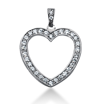0.32 CT Diamond Heart Shape Pendant 1