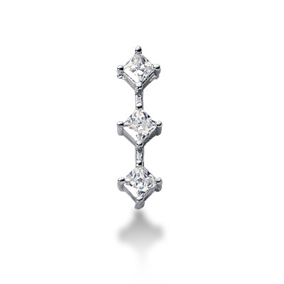 0.51ct Princess Cut Three Stone Diamond Pendant - view 1