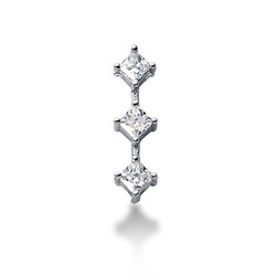 0.51ct Princess Cut Three Stone Diamond Pendant thumbnail 1