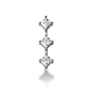 0.51ct Princess Cut Three Stone Diamond Pendant - view 1 of 2