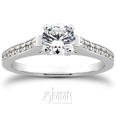 Classic Cathedral Pave Set Diamond Bridal Ring (0.21 t.c.w.)