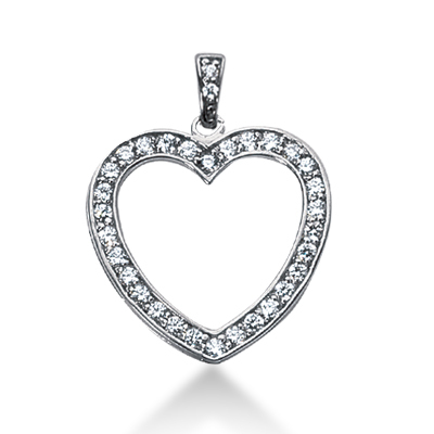 0.64 CT Diamond Heart Shape Pendant - view 1