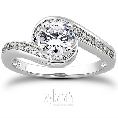 Bypass Shank Pave Setting Diamond Bridal Ring (0.24 t.c.w.)