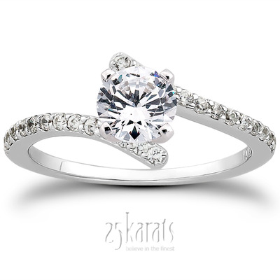 Petite Diamond Accented Engagement Ring (0.26 t.c.w.)