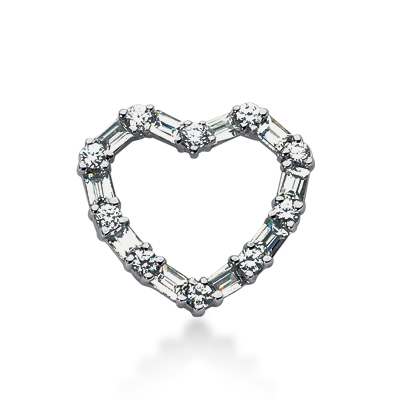 1.30ct Combination Diamond Heart Pendant - view 1
