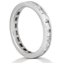 1.70 ct. Baguette Cut Channel Set Diamond Eternity Wedding Band thumbnail 3