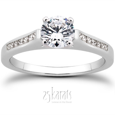 Channel Set Princess Diamond Engagement Ring (0.18 ct. t.w.)