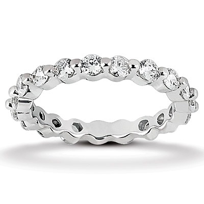 0.95 ct. Round Cut Diamond Eternity Wedding Band - view 1