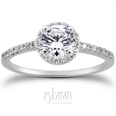 Round Brilliant Halo Diamond Bridal Ring (0.22 t.c.w.)