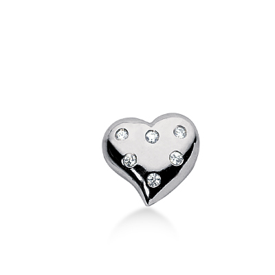 0.12ct Scattered Diamond Heart Pendant - view 1