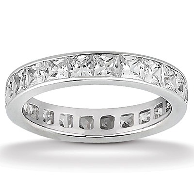 2.30 ct. Princess Cut Channel Set Diamond Eternity Wedding Band