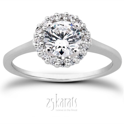 Round Brilliant Halo Engagement Ring (0.16 t.c.w.)