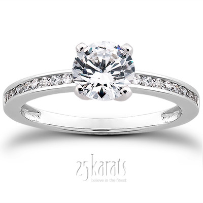 Classic Channel Set Petite Diamond Engagement Ring (0.15 t.c.w.)