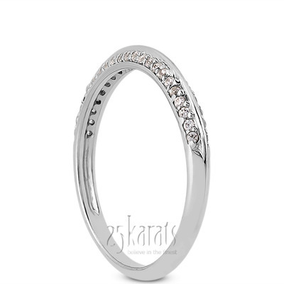 Pave Set knife Edge Wedding Band(0.22 ct. tw.) thumbnail 2