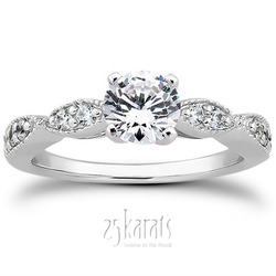 Fancy Shank Petite Diamond Engagement Ring  (0.20 t.c.w.)