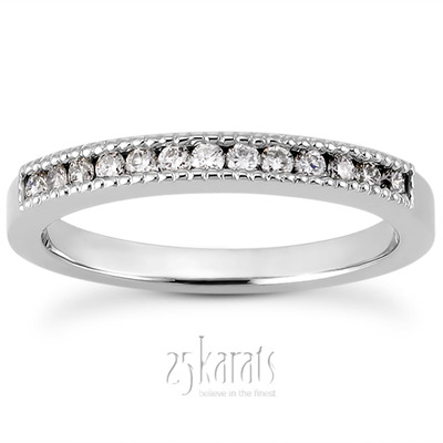 Channel Set Mill Grained Wedding Band (0.20 t.c.w.)