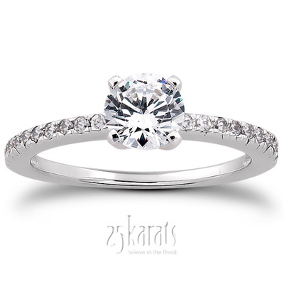 Petite Pave Set Diamond Bridal Ring (0.20 t.c.w.)