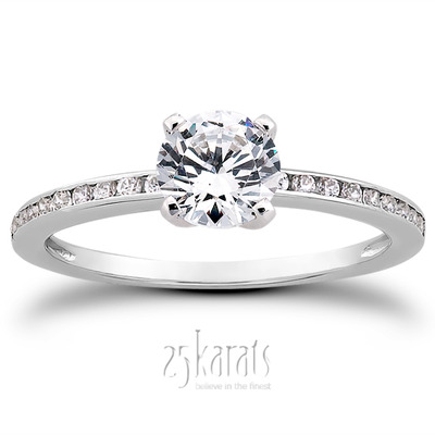 Channel Set Petite Diamond Engagement Ring (0.18 t.c.w.)