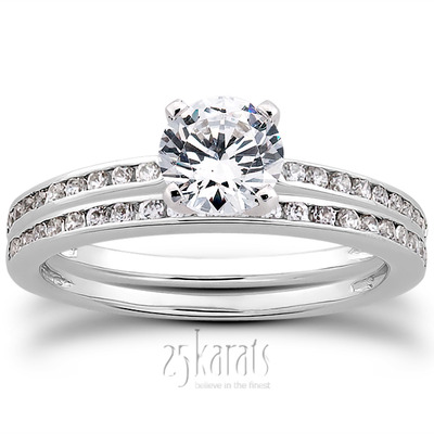14K white gold 0.21 ct. Diamond Bridal Ring - alternate view 5