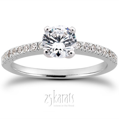 Diamond Accented Petite Engagement Ring (0.16 t.c.w.)
