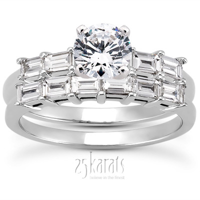 14K white gold 0.54 ct. tw. Diamond Bridal Ring - alternate view 5