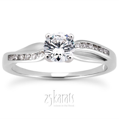 Channel Setting Round Diamond Engagement Ring (0.10 ct. t.w.)