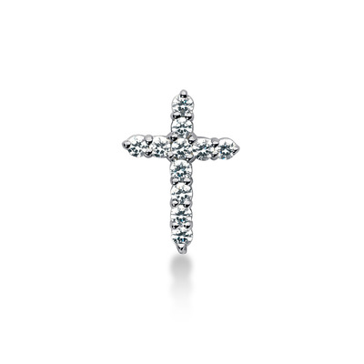 1.10 CT Round Cut Diamond Cross Pendant - view 1