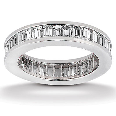 3.06 ct. tw. Baguette Cut Diamond Channel Set Eternity Wedding Band - view 1