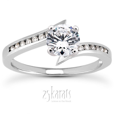 Diamond Accented Channel Set Bridal Ring (0.10ct. t.w.)