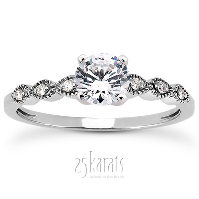 Antique Design Diamond Bridal Ring (0.03 t.c.w.)