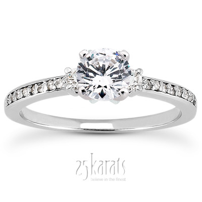 Pave Set Diamond Bridal Ring (0.18 t.c.w.)