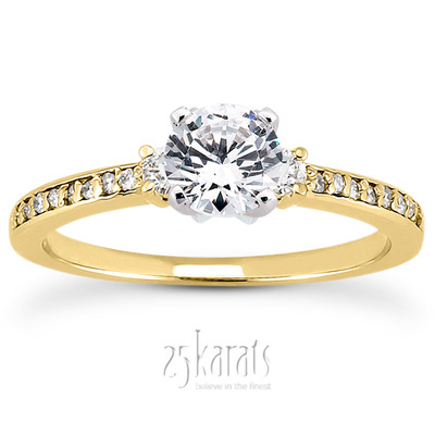 Pave Set Diamond Bridal Ring (0.18 t.c.w.) - view 28