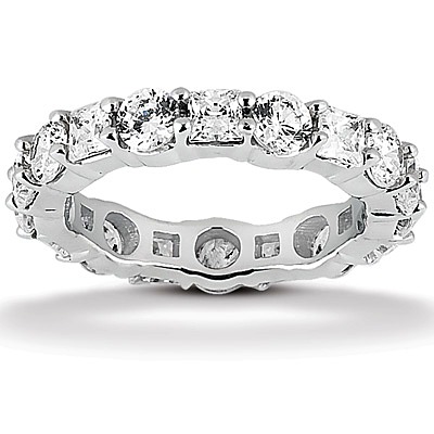 3.50 ct. Multi-shape Prong Set Diamond Eternity Wedding Band 1 - view 1