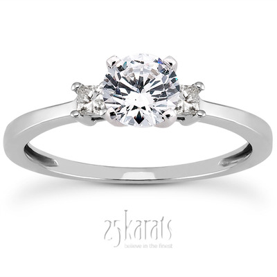 Three Stone Princess Cut Bridal Ring (0.10 t.c.w.) - view 15