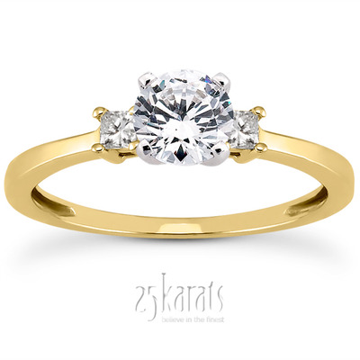 Three Stone Princess Cut Bridal Ring (0.10 t.c.w.) - view 28