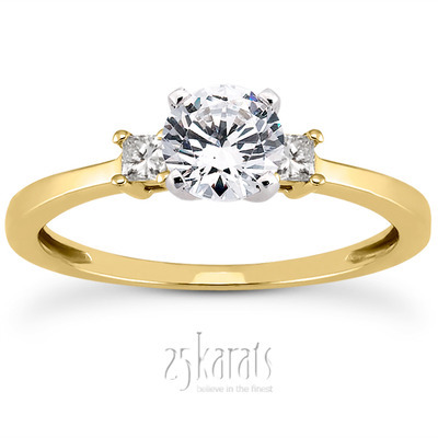 Three Stone Princess Cut Bridal Ring (0.10 t.c.w.) thumbnail 28