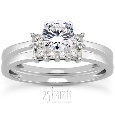 Three Stone Princess Cut Bridal Ring (0.10 t.c.w.) thumbnail 25