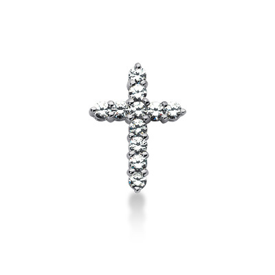 1.65 CT Round Cut Diamond Cross Pendant - view 1