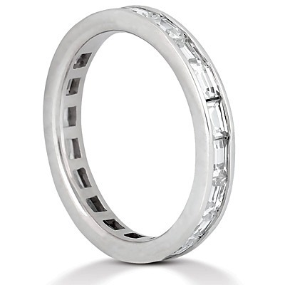 1.90 ct. Baguette Cut Channel Set Diamond Eternity Wedding Band thumbnail 3