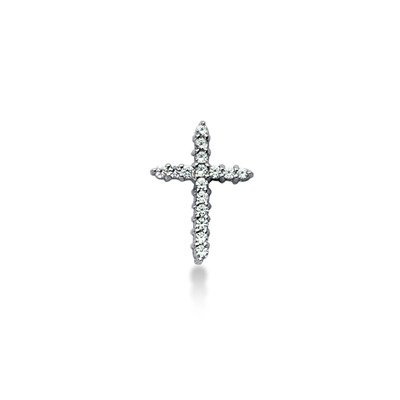 0.32ct Round Cut Diamond Cross Pendant - view 1