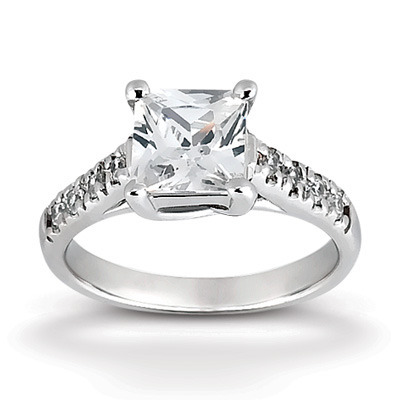 Trellis Princess Cut Center Diamond Engagement Ring (0.12 t.c.w.)