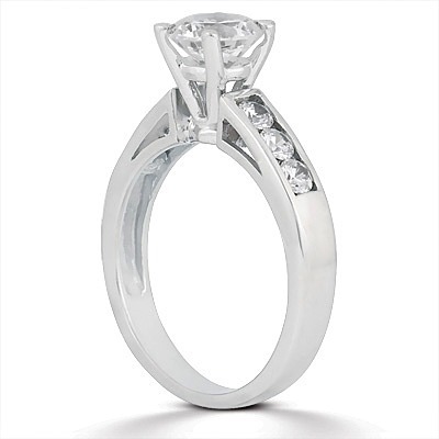Channel Set Basket Center Diamond Bridal Ring thumbnail 2