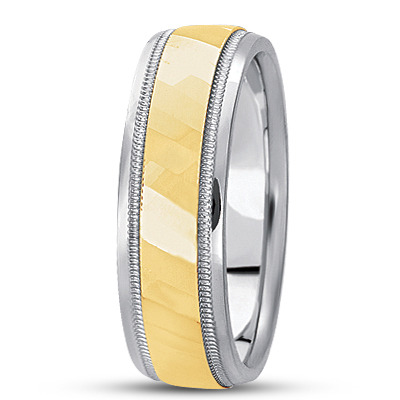 High Polished Carved Design Wedding Ring  - main view